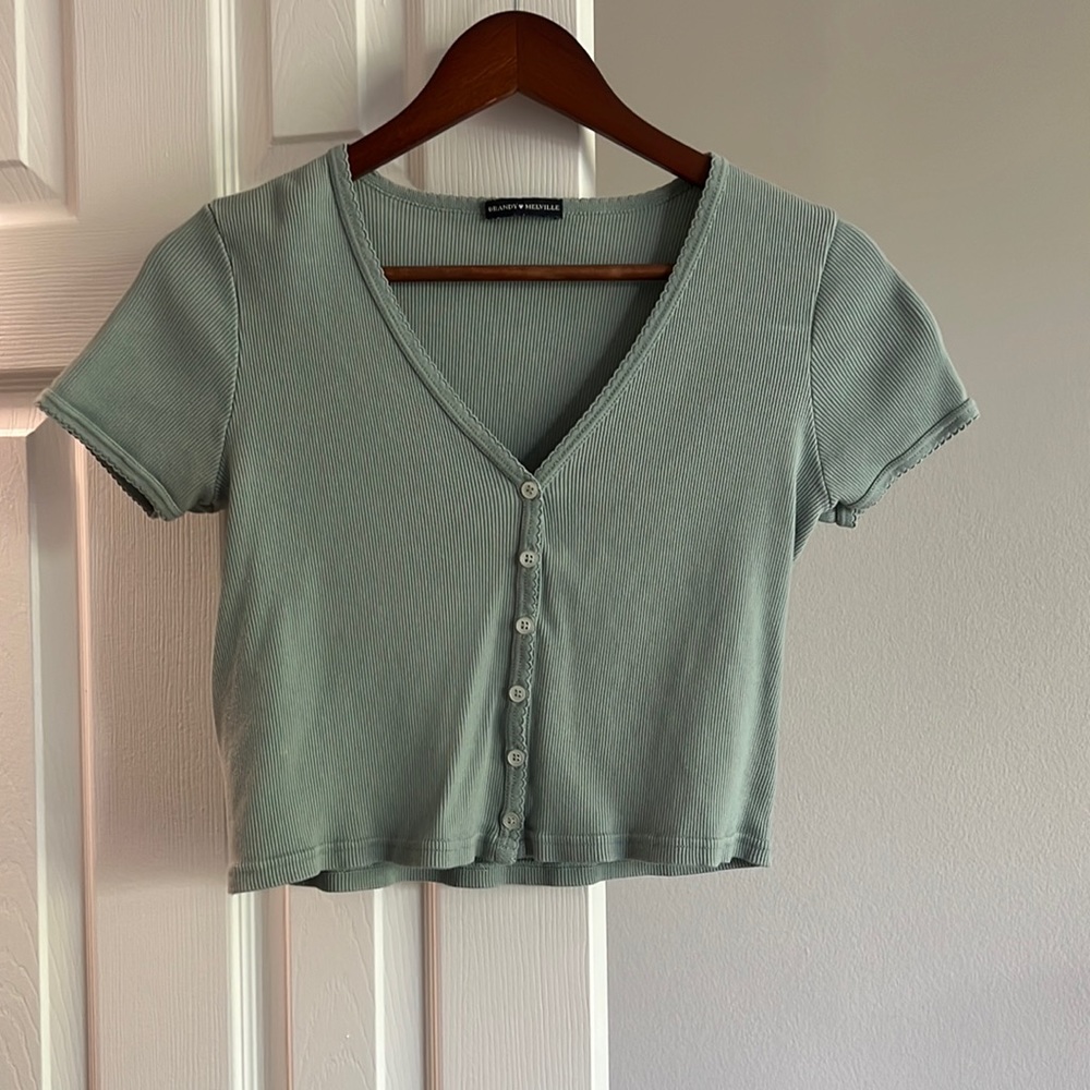 100%cotton Brandy Melville sage green Paige top